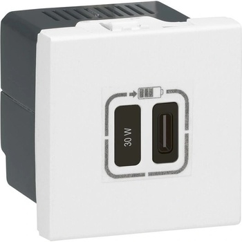 Legrand Розетка USB за зареждане тип C Power Delivery 30W 2 мод. цвят Бял Mosaic - 077585L (077585L)