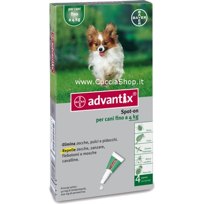 Advantix spot-on do 4 kg 4 x 0,4 ml