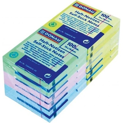 DONAU Bloček 76x76mm 4 farby 12 bločkov x 100 listkov