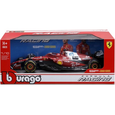 Bburago RACE Formule F1 Ferrari SF25 2025 s helmou 16 Charles Leclerc 1:18