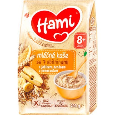 Hami Mléčná kaše se 7 obilninami jablko banán pomeranč 210 g