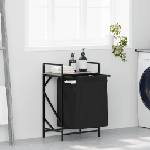 vidaXL Кош за пране, 1 отделение с рафт, сив, цвят Сонома (859073)