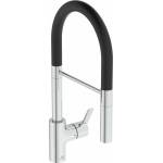 Ideal Standard Кухненски смесител с полупрофесионален гъвкав чучур Ideal Standard Gusto 142 хром - черен (BD417AA)