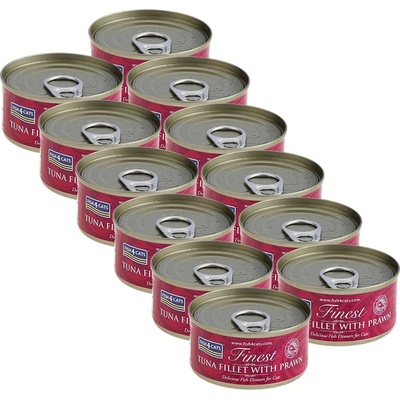 Fish4Dogs FISH4CATS Най-добро филе от риба тон с скариди 12 x 70 г