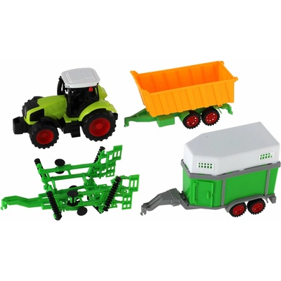 Teddies Traktor s vlekom plast 38cm na batérie so svetlom a zvukom