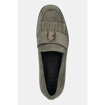 Furla Велурени мокасини Furla Chic Loafer в зелено с равна подметка YJ74HIC Y61000 2810S (YJ74HIC.Y61000.2810S)