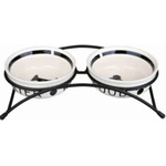 TRIXIE Replacement ceramic bowl - Комплект керамични купи на метална стойка за храна и вода за кучета, 2х0.250 мл