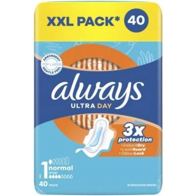 Always Дамски превръзки с крилца Always Ultra - Normal, 40 броя