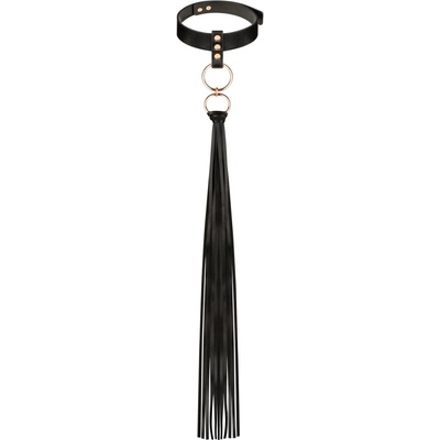 Rosy Gold Collar with Flogger Black