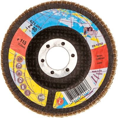 Kotúč lamelový MAMUT Eco Uni Zirkonkorund SLIM 125mm zr. 120 (633u) šikmý, oceľ-nerez