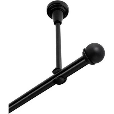 OK-GarnýžeCZ Garnýž kovová jednořadá 19mm Todi černá 220 cm do stropu / na tunýlek - bez kroužků