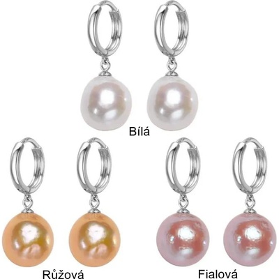 Olivie perlové kroužkové náušnice BAROKO 7602 Biela
