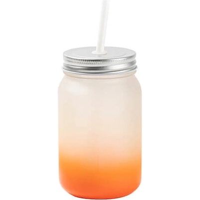 Mason Sklenice Jar bez ouška matná oranžový gradient sublimace termotransfer 450 ml