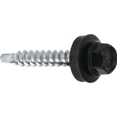 Samořezný střešní farmářský šroub KLIMAS 4,8 x 70 SW8 RAL 9005 Černý s podložkou EPDM (200 ks/bal)