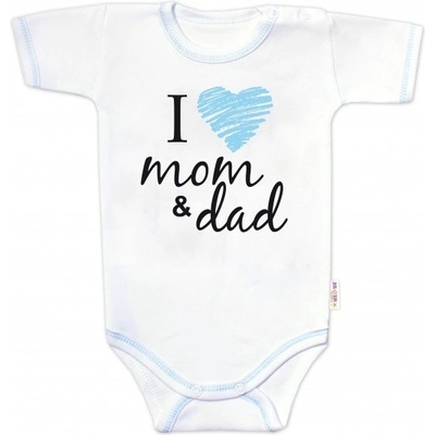 Body krátky rukáv Baby Nellys I love mom & dad kluk Baby Nellys