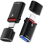 Techsuit - Четец за карти AluVoltX (CC1) - 2в1, USB3.0 към Type-C OTG, TF карта памет, 3A, Plug&Play, бърз трансфер на данни - черен (KF2348344)