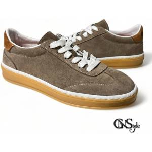 GNStyle Модерни дамски кецове gazelle от естествен велур в тъмно бежов цвят