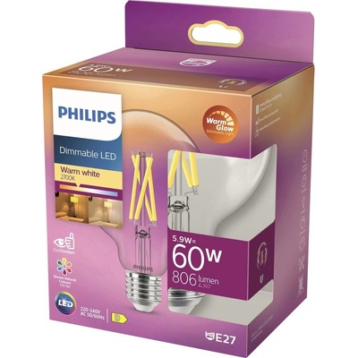 Philips Lighting 871951432395700 LED D A G E27 guľatý tvar 6 W = 60 W teplá biela