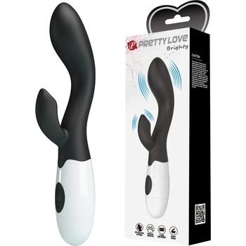 Вибратор за двойна стимулация, 20см. - Pretty Love Brighty Black (DEBRA01683)