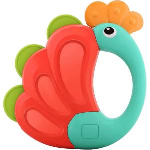 Hola Toys Бебешка дрънкалка и гризалка Hola Toys - Паун (E318B_1)