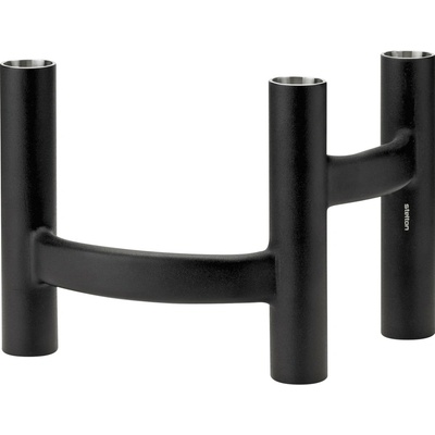 Svietnik na kónickú sviečku ORA 20 cm, čierna farba, nerezová oceľ, Stelton