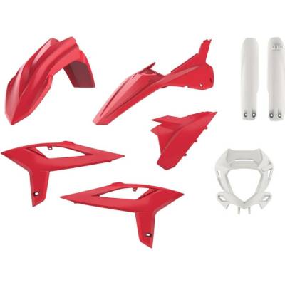 POLISPORT kompletní sada plastů (FULL KIT) BETA RR 2T/4T 20-22 v sadě kryt světla (8667300002) a kryty tlumičů (8425700002) barva červená OEM závodní