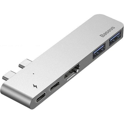 Baseus Thunderbolt C+ USB-C Hub - мултифункционален хъб за свързване на допълнителна периферия за MacBook Pro (тъмносив)
