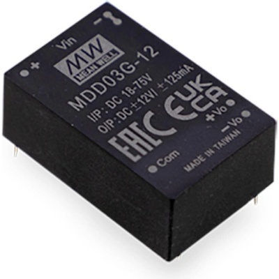 MEAN WELL MDD03G-12 DC / DC menič napätia, DPS 125 mA 3 W Počet výstupov: 2 x