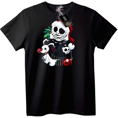 NOONEBRAND Тениска с Jack Skellington като Дядо Коледа - 2XL, Black