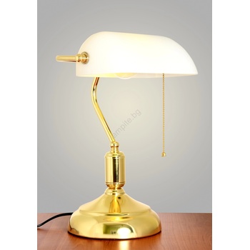 Brilagi - Настолна лампа BANK OFFICE 1xE27/60W/230V златна/бяла (BG2381)
