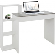 ML-Design stôl s policou, 110x72x40 cm, biely/sivý, z lisovanej dosky