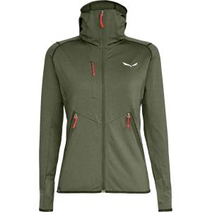 Salewa Дамско поларено яке Salewa Women's Agner Hybrid Polarlite Fullzip Hoody Fleece jacket - Dark Olive Melange - размер 34 (EU) (105-2337-1112)