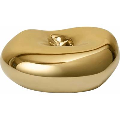 Ferm Living Porcelánový svícen Bellure Brass, zlatá barva, porcelán
