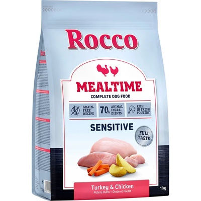 Rocco 1кг Mealtime Sensitive Rocco, суха храна за кучета с пуешко и пилешко