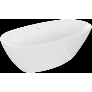 Mexen Eris самостоятелна вана 155 x 80 см, бяла, бял преливник - 53441558000-20 (53441558000-20)