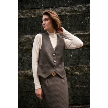 Moodo Елегантна тъмнобежова жилетка Moodo Moodo | Bezhov | ЖЕНИ | XXL