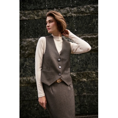 Moodo Елегантна тъмнобежова жилетка Moodo Moodo | Bezhov | ЖЕНИ | XXL