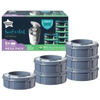 Tommee Tippee Комплект касети за хигиенен кош Tommee Tippee - Twist and click, 6 броя (TT.0217)