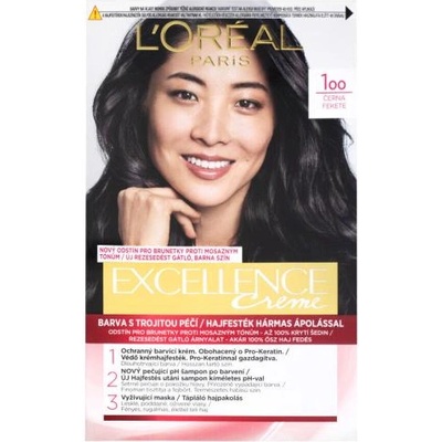 L'Oréal Excellence Creme Triple Protection Боя за коса Всички типове коси Боядисана коса 48 ml цвят черна за жени