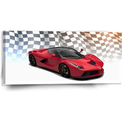 Sablio Obraz Ferrari Závodná vlajka - 110x50 cm