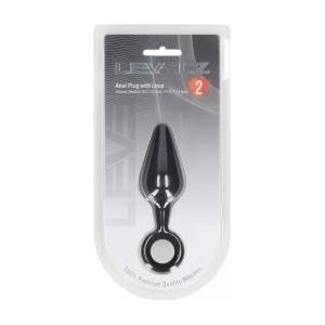 Boss of Toys Silicone Anal Plug with Loop - M - Black