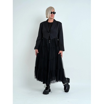 H4 Dlhé sako s tylom ARIEL 633 Čierna