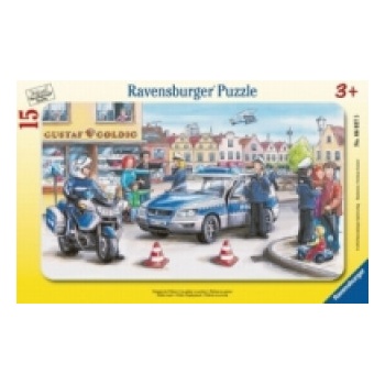 Ravensburger Verlag Ravensburger Kinderpuzzle - 06037 Einsatz der Polizei - Rahmenpuzzle für Kinder ab 3 Jahren, mit 15 Teilen