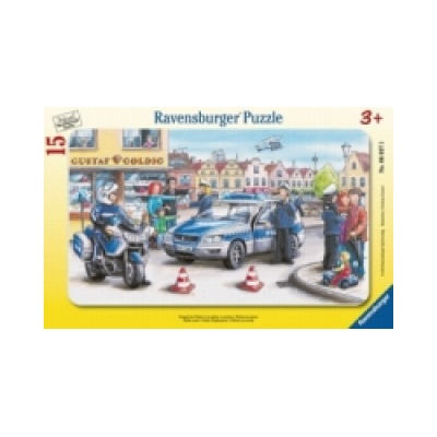 Ravensburger Verlag Ravensburger Kinderpuzzle - 06037 Einsatz der Polizei - Rahmenpuzzle für Kinder ab 3 Jahren, mit 15 Teilen