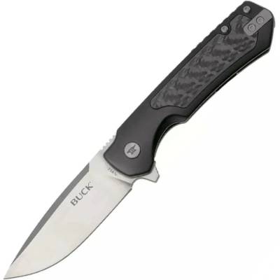 Buck Stinger Satin D2 Černý Hliník s Karbonovou Vložkou Framelock BU-0714BKS