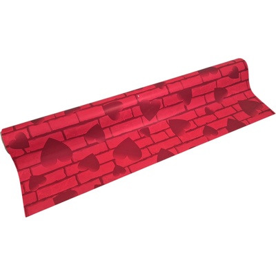 Floristická fólie 50cm x 9,1m - serdce cihla 22/17 červená