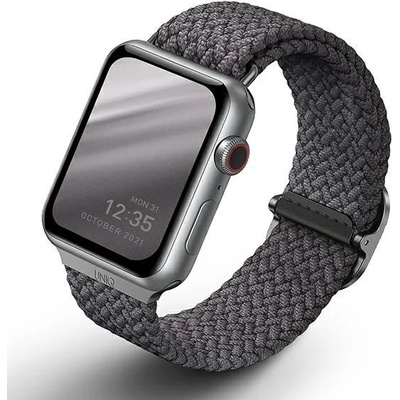 UNIQ Aspen Adjustable Braided Band - текстилна каишка за Apple Watch 38мм, 40мм, 41мм (тъмносив) (Uni000392-0)