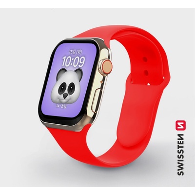 SWISSTEN silikonový řemínek pro Apple Watch 42-44 mm červená 46000112