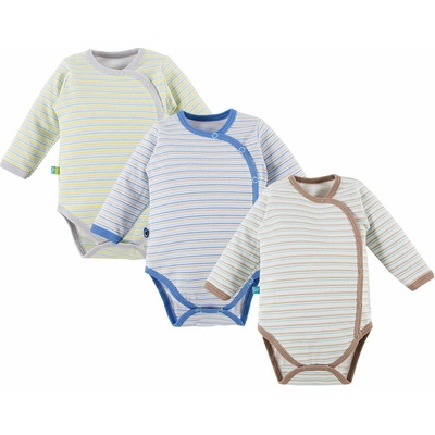 Multipak dětské body 3ks modrá zelená béžová