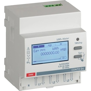 Legrand Трифазен електромер за ИНДИРЕКТНО мерене на ел. енергия Conto D4-Pt, Modbus, 2 тарифи, за DIN монтаж 4 мод, MID IME - CE (CE4TBDTMID)
